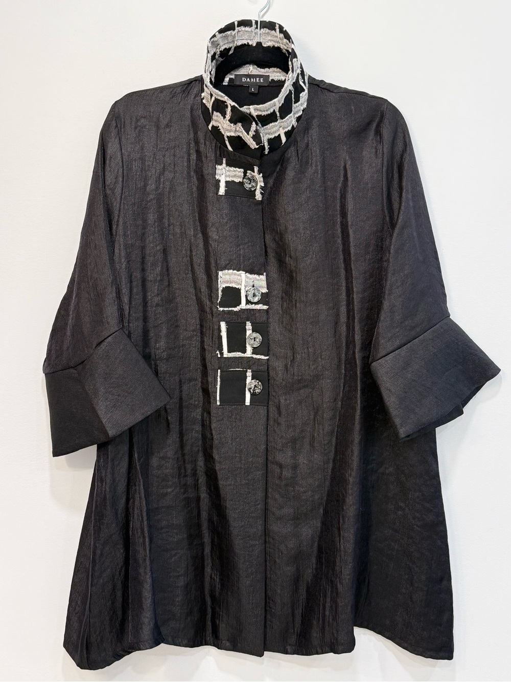 Damee Women 3/4 Sleeve Blouse Top Shirt Size Large Artsy D123 -13